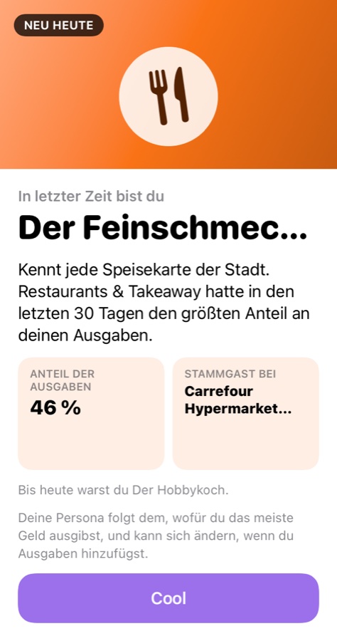 Persona-Karte: Der Feinschmecker