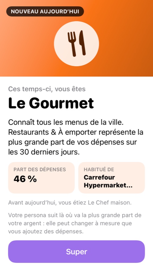 Carte de persona : Le Gourmet