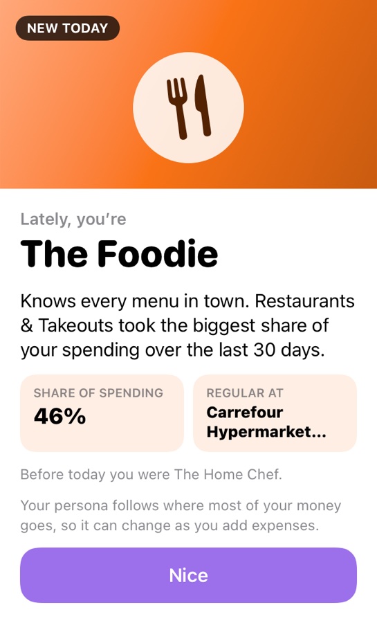 Persona card: The Foodie