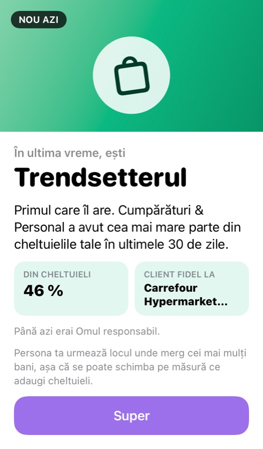 Card persona: Trendsetterul